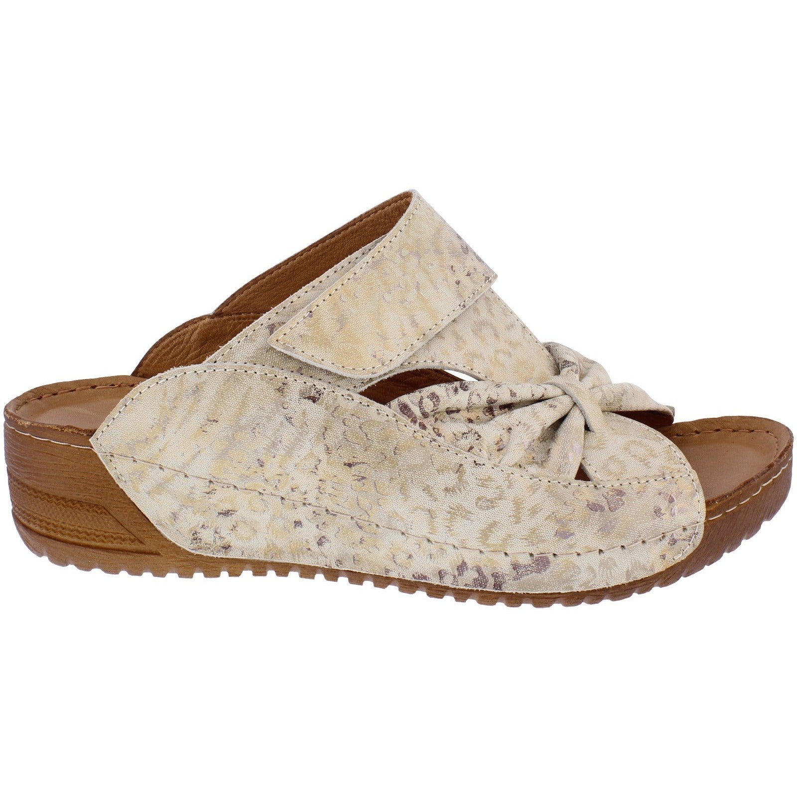 Adesso A7172 Lexi Ladies Big Cat Leather Touch Fastening Sandals-elevate your sole