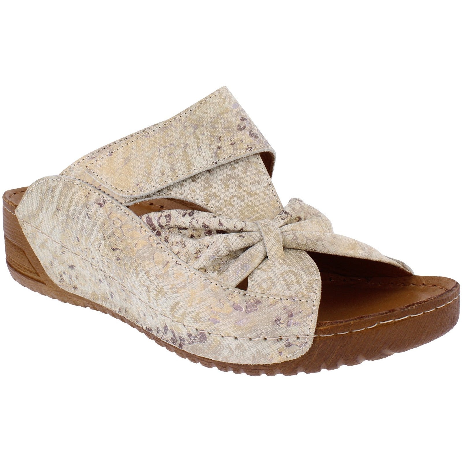 Adesso A7172 Lexi Ladies Big Cat Leather Touch Fastening Sandals-elevate your sole