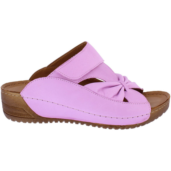 Adesso A7175 Lexi Ladies Cosmos Pink Leather Touch Fastening Sandals-elevate your sole