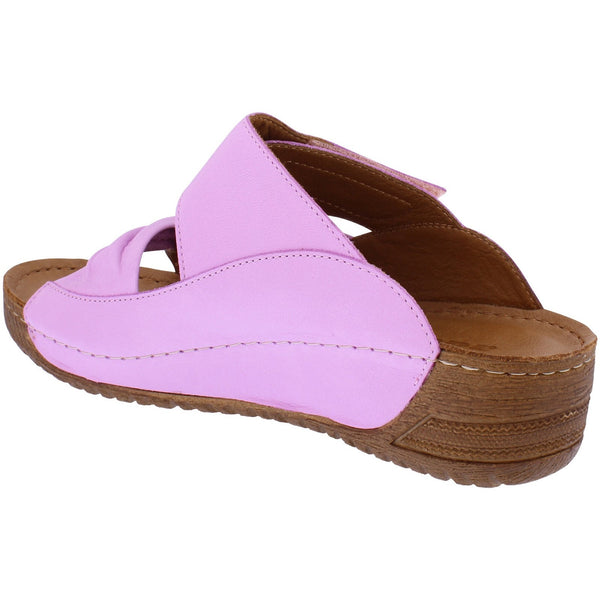 Adesso A7175 Lexi Ladies Cosmos Pink Leather Touch Fastening Sandals-elevate your sole