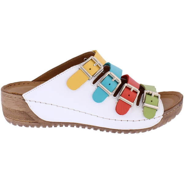 Adesso A7181 Zuri Ladies Rainbow Leather Buckle Sandals-elevate your sole