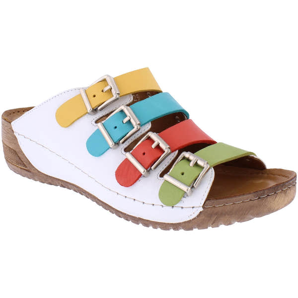 Adesso A7181 Zuri Ladies Rainbow Leather Buckle Sandals-elevate your sole