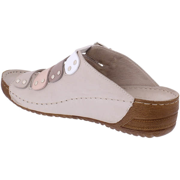Adesso A7183 Zuri Ladies Natural Mix Leather Buckle Sandals-elevate your sole