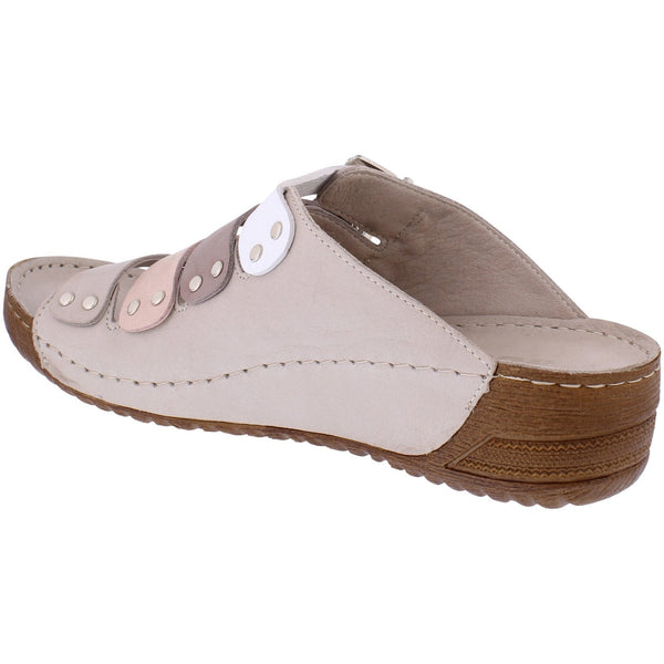 Adesso A7183 Zuri Ladies Natural Mix Leather Buckle Sandals-elevate your sole