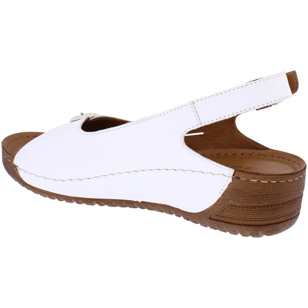 Adesso A7205 Honey Ladies White Leather Buckle Sandals-elevate your sole