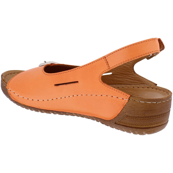 Adesso A7234 Honey Ladies Tangerine Leather Buckle Sandals-elevate your sole