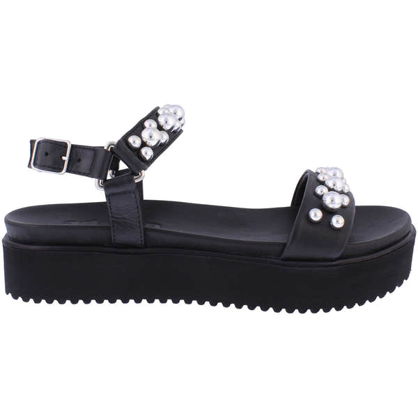 Adesso A7361 Chloe Ladies Black Leather Buckle Sandals-elevate your sole