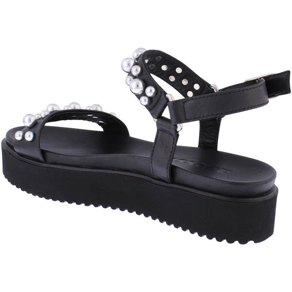 Adesso A7361 Chloe Ladies Black Leather Buckle Sandals-elevate your sole