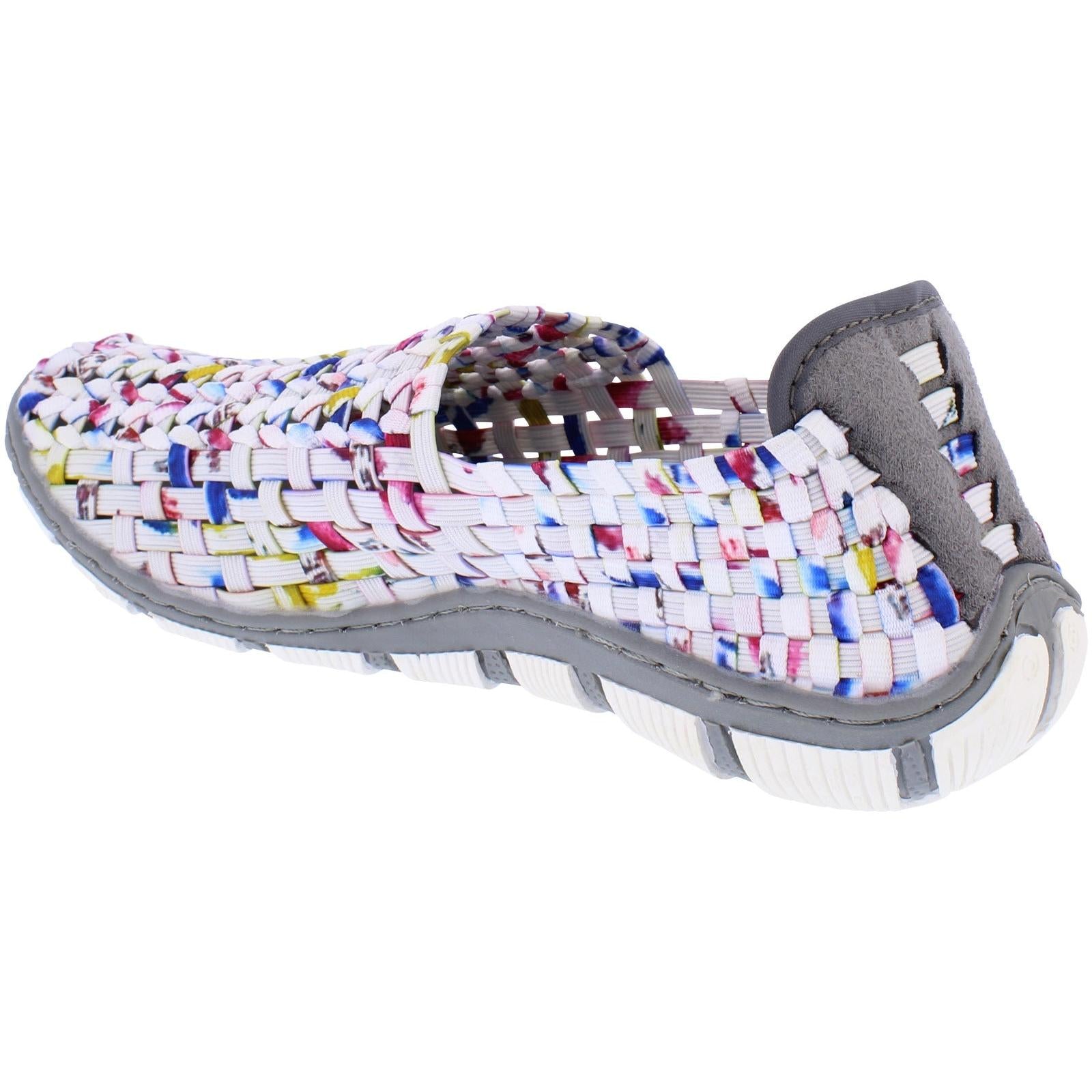 Adesso A7388 Layla Ladies Ice Smudge Textile Slip-On Shoes with colorful woven upper and cushioned sole.