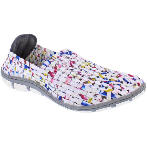Adesso A7388 Layla Ladies Ice Smudge Textile Slip-On Shoes with colorful woven upper and cushioned sole.
