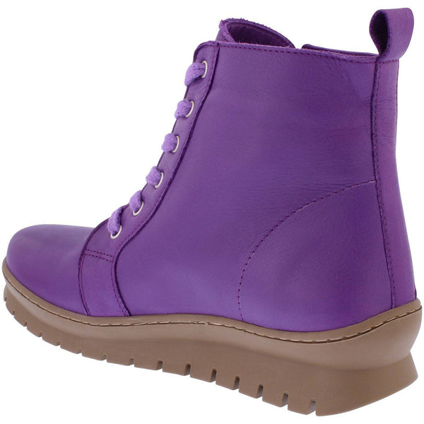 Adesso A7536 Kirsty Ladies Ultra Violet Leather Zip & Lace Ankle Boots-elevate your sole