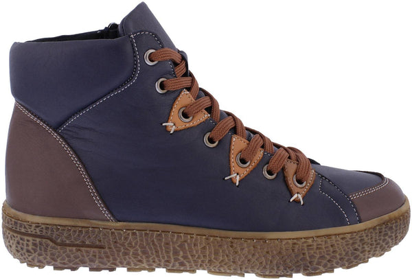 Adesso A7625 Akari Ladies Midnight Leather Zip & Lace Ankle Boots-elevate your sole