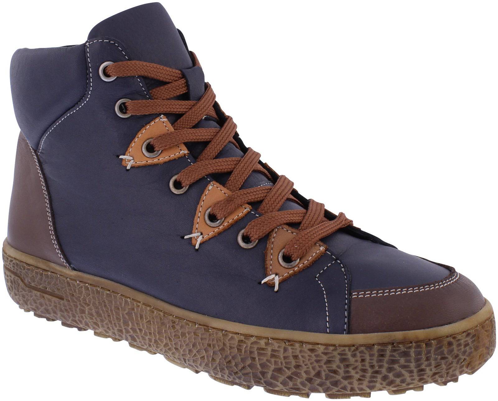 Adesso A7625 Akari Ladies Midnight Leather Zip & Lace Ankle Boots-elevate your sole