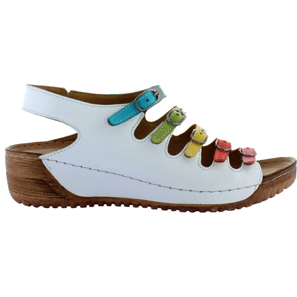 Adesso Astrid Ladies Rainbow A6426 Leather Buckle Fastening Sandals-elevate your sole