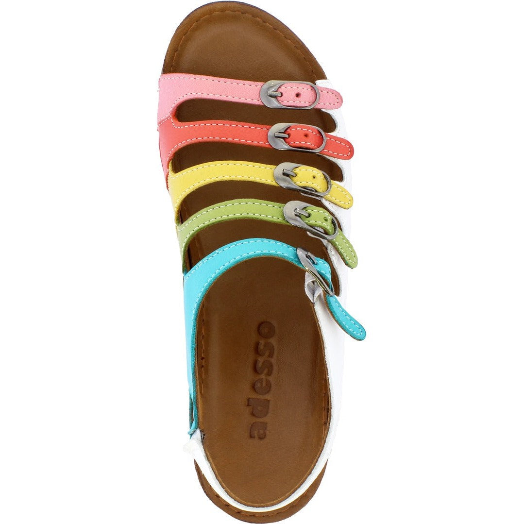 Adesso Astrid Ladies Rainbow A6426 Leather Buckle Fastening Sandals-elevate your sole