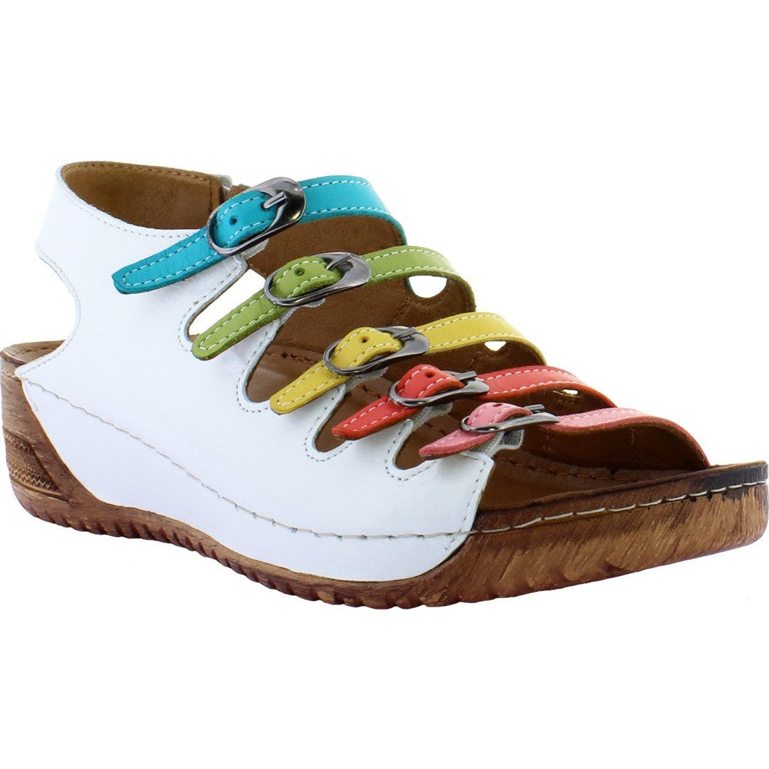 Adesso Astrid Ladies Rainbow A6426 Leather Buckle Fastening Sandals-elevate your sole