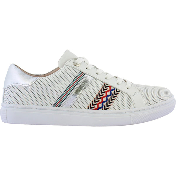 Adesso Sasha Ladies White A6526 Leather Lace Up Trainers-elevate your sole