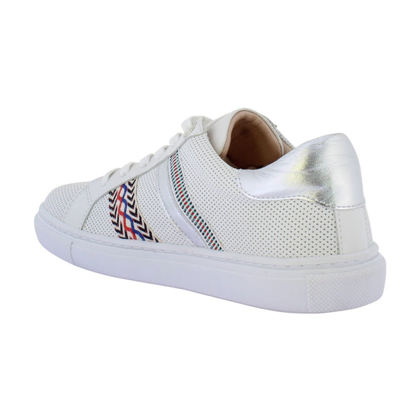Adesso Sasha Ladies White A6526 Leather Lace Up Trainers-elevate your sole