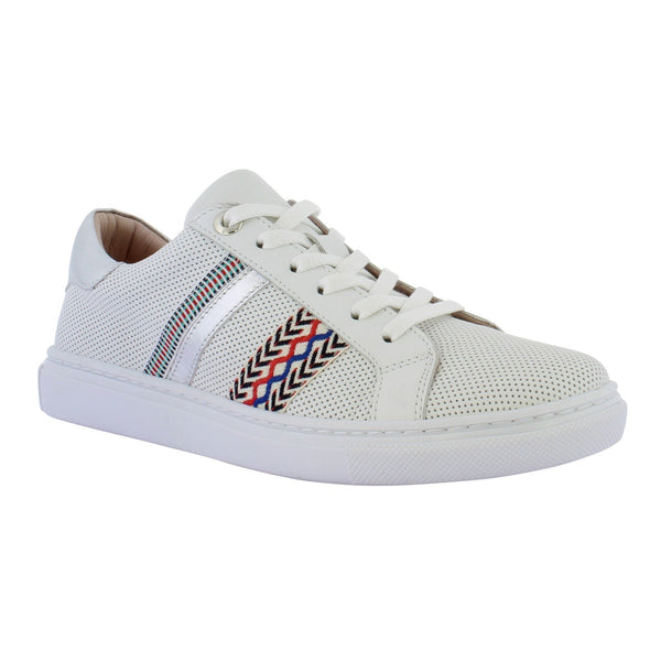 Adesso Sasha Ladies White A6526 Leather Lace Up Trainers-elevate your sole