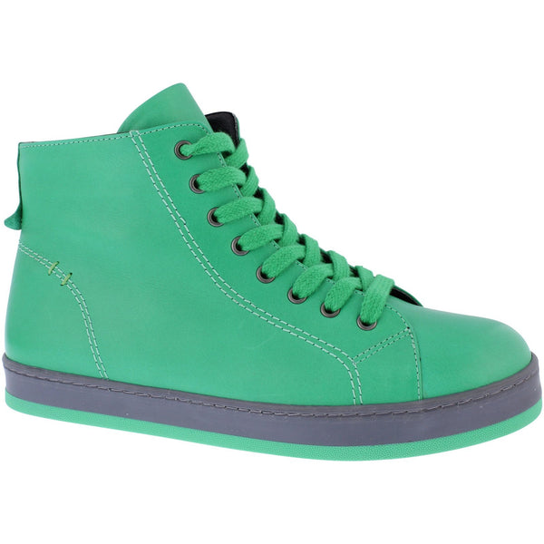 Adesso Yankee Ladies Emerald Green Leather Zip & Lace Ankle Boots-elevate your sole