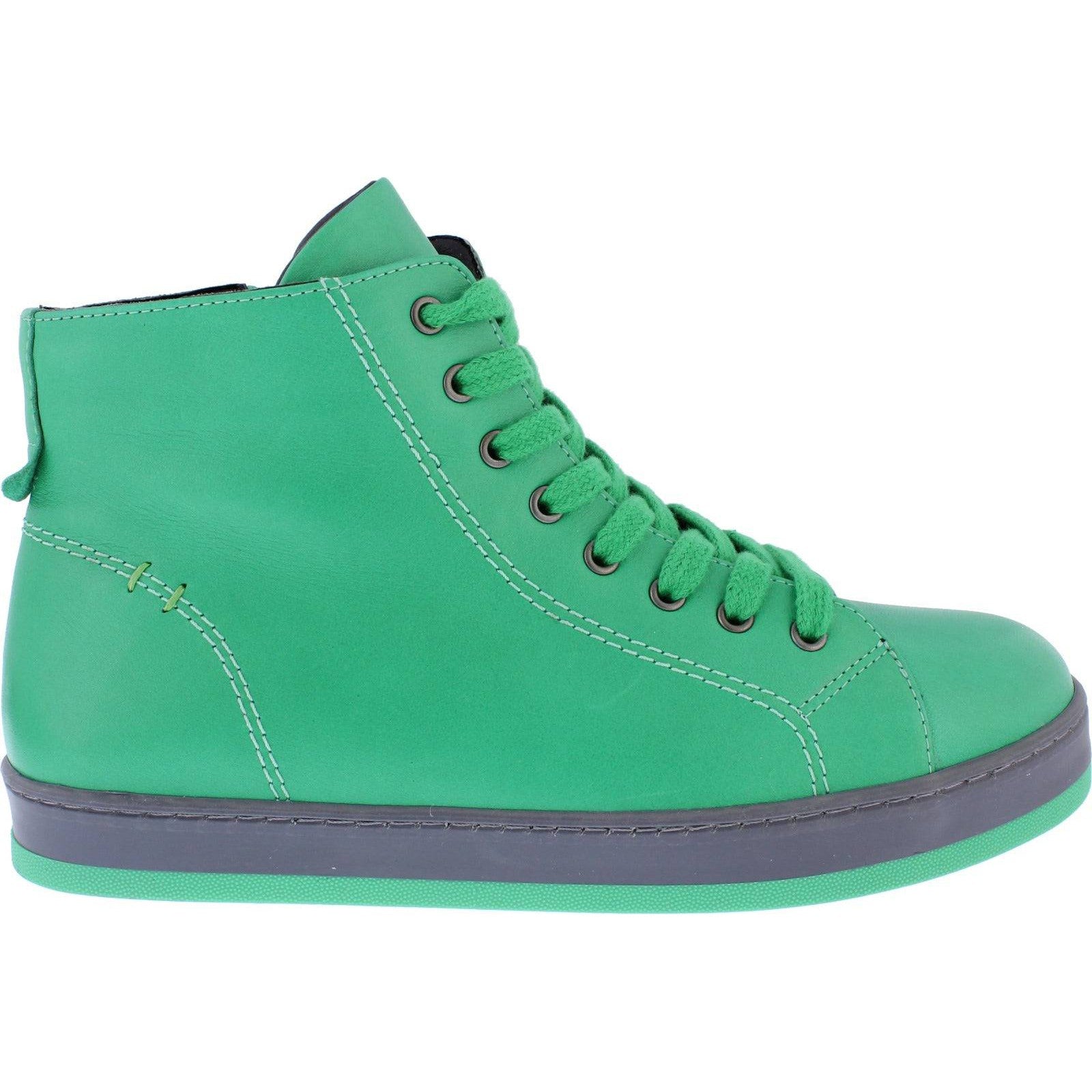 Adesso Yankee Ladies Emerald Green Leather Zip & Lace Ankle Boots-elevate your sole