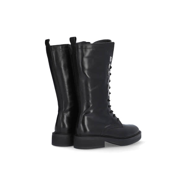 Alpe Katy 27001705 Ladies Spanish Black Leather Slip On Mid-Calf Boots-elevate your sole