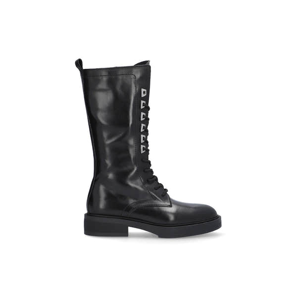 Alpe Katy 27001705 Ladies Spanish Black Leather Slip On Mid-Calf Boots-elevate your sole
