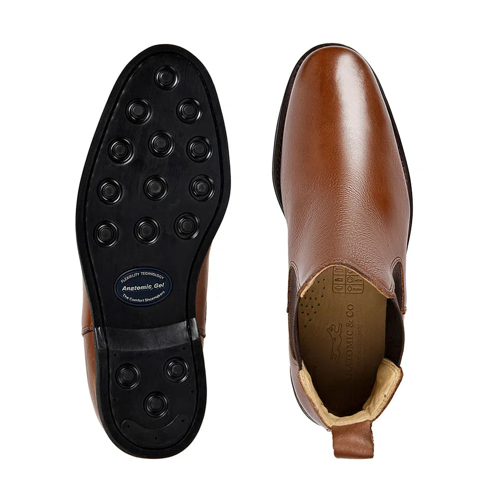 Anatomic Cardoso Mens Cedar Brown Leather Pull On Ankle Boots-elevate your sole