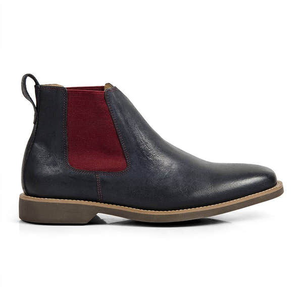 Anatomic Cardoso Mens Navy Leather Pull On Ankle Boots-elevate your sole