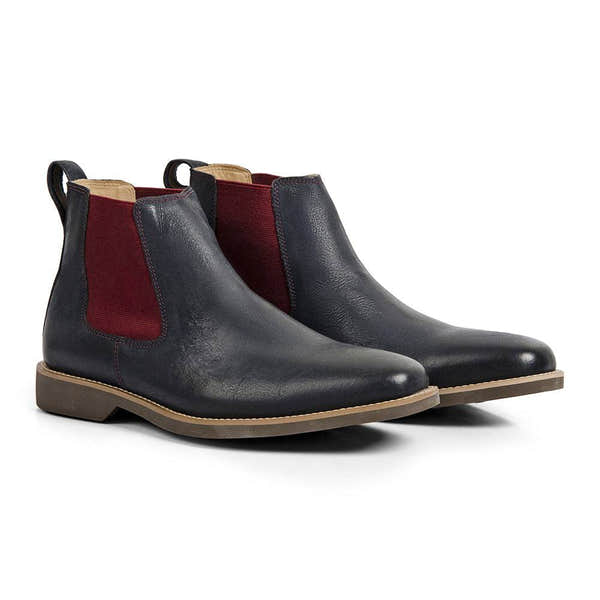 Anatomic Cardoso Mens Navy Leather Pull On Ankle Boots-elevate your sole