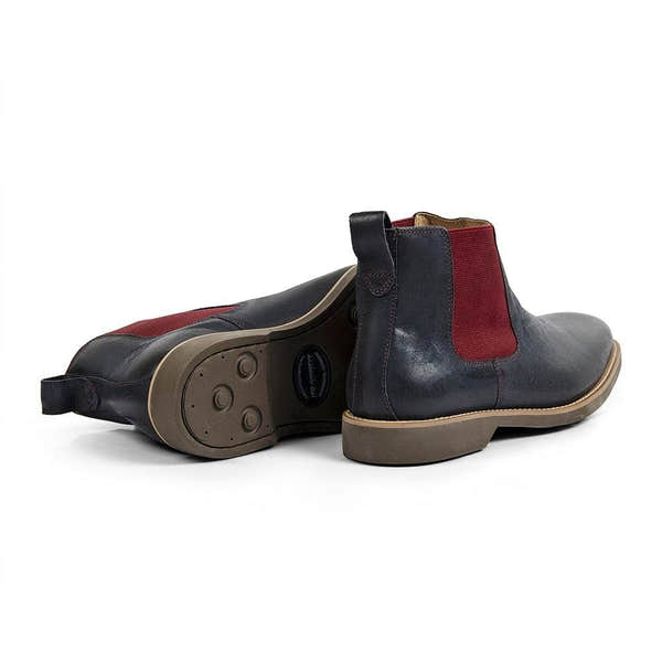 Anatomic Cardoso Mens Navy Leather Pull On Ankle Boots-elevate your sole