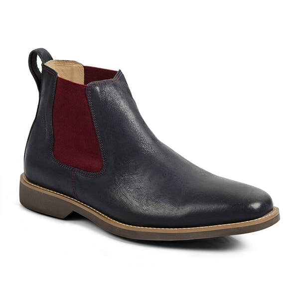 Anatomic Cardoso Mens Navy Leather Pull On Ankle Boots-elevate your sole