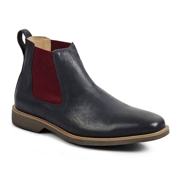 Anatomic Cardoso Mens Navy Leather Pull On Ankle Boots-elevate