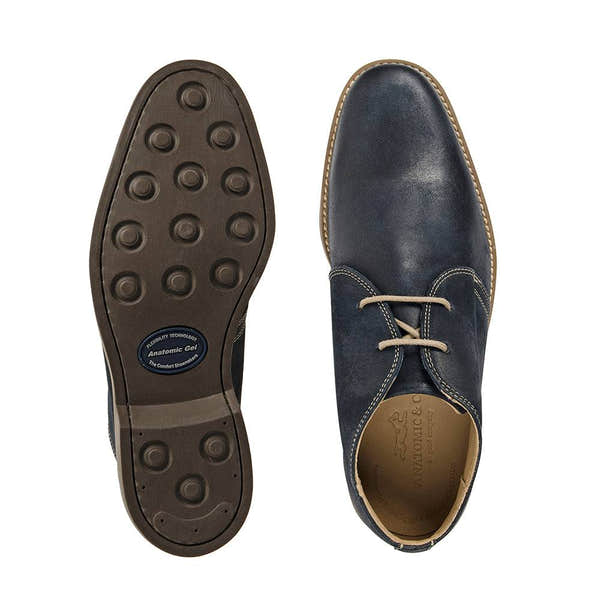 Anatomic Colorado Mens Navy Leather Lace Up Ankle Boots-elevate your sole