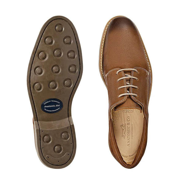 Anatomic Delta Mens Cognac Brown Leather Lace Up Shoes-elevate your sole