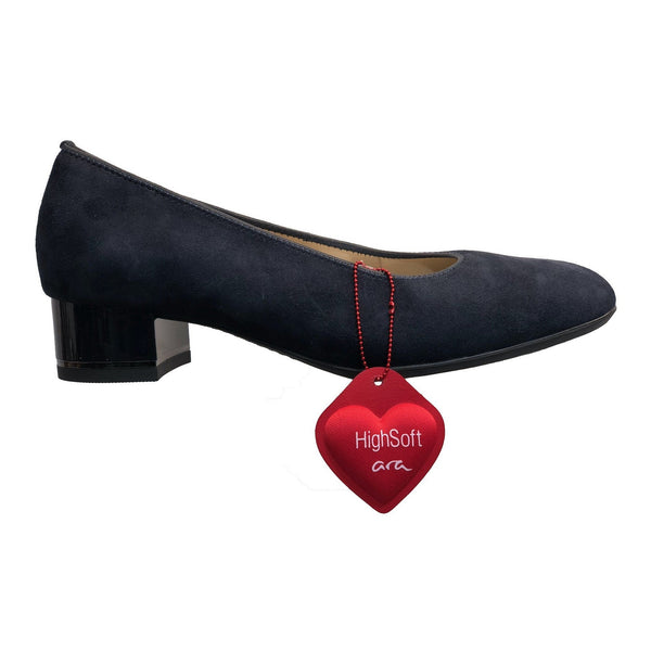 Ara 12-11838-43 Ladies Wider Fit Blue Suede Ballerina Heeled Slip On Shoes - elevate your sole