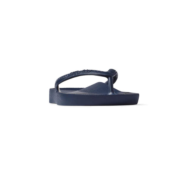 Men's navy waterproof Archies Fit Flops classic unisex slip-on sandals with arch support and adjustable straps.