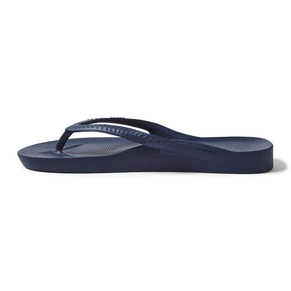 Navy waterproof unisex Archies Fit Flops classic slip-on sandals with arch support and textured footbed.