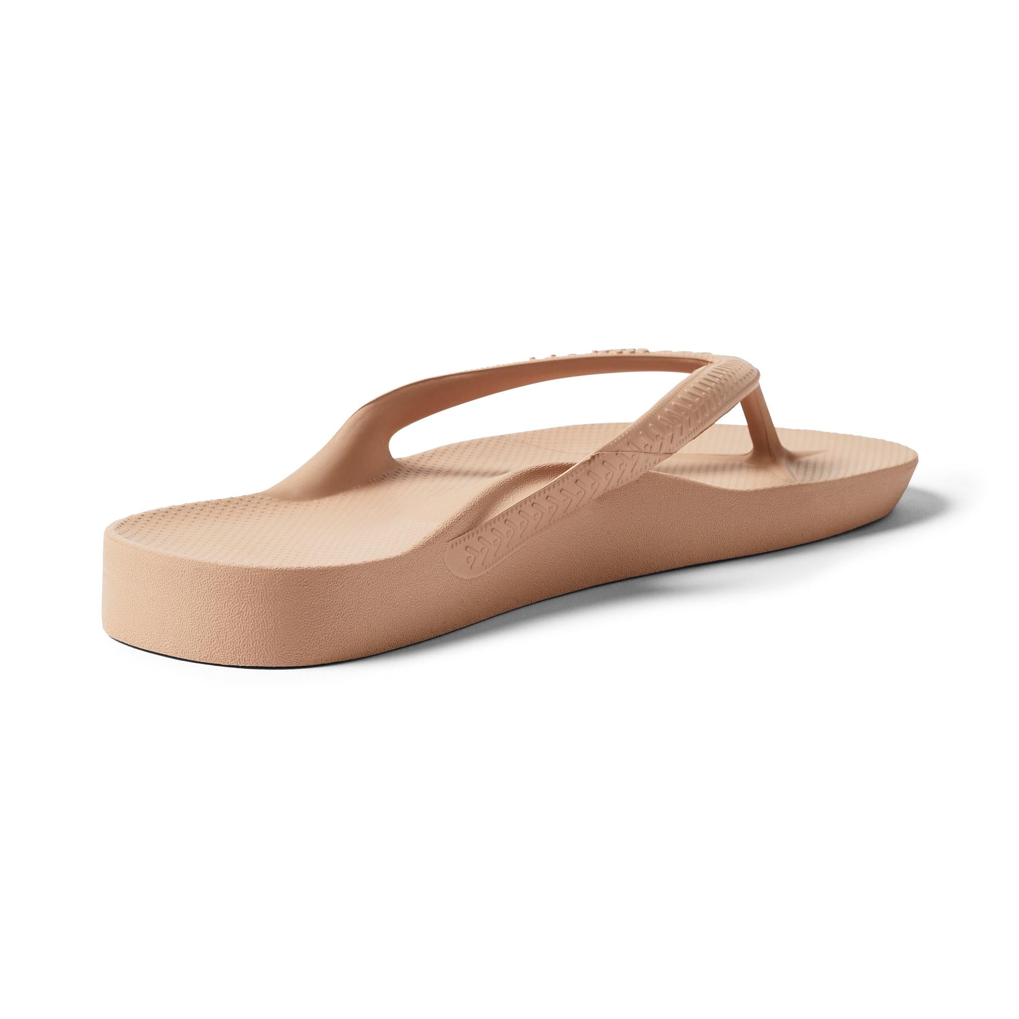 Archies Fit Flops Classic Unisex Tan Waterproof Slip-On Sandals with arch support and textured footbed.
