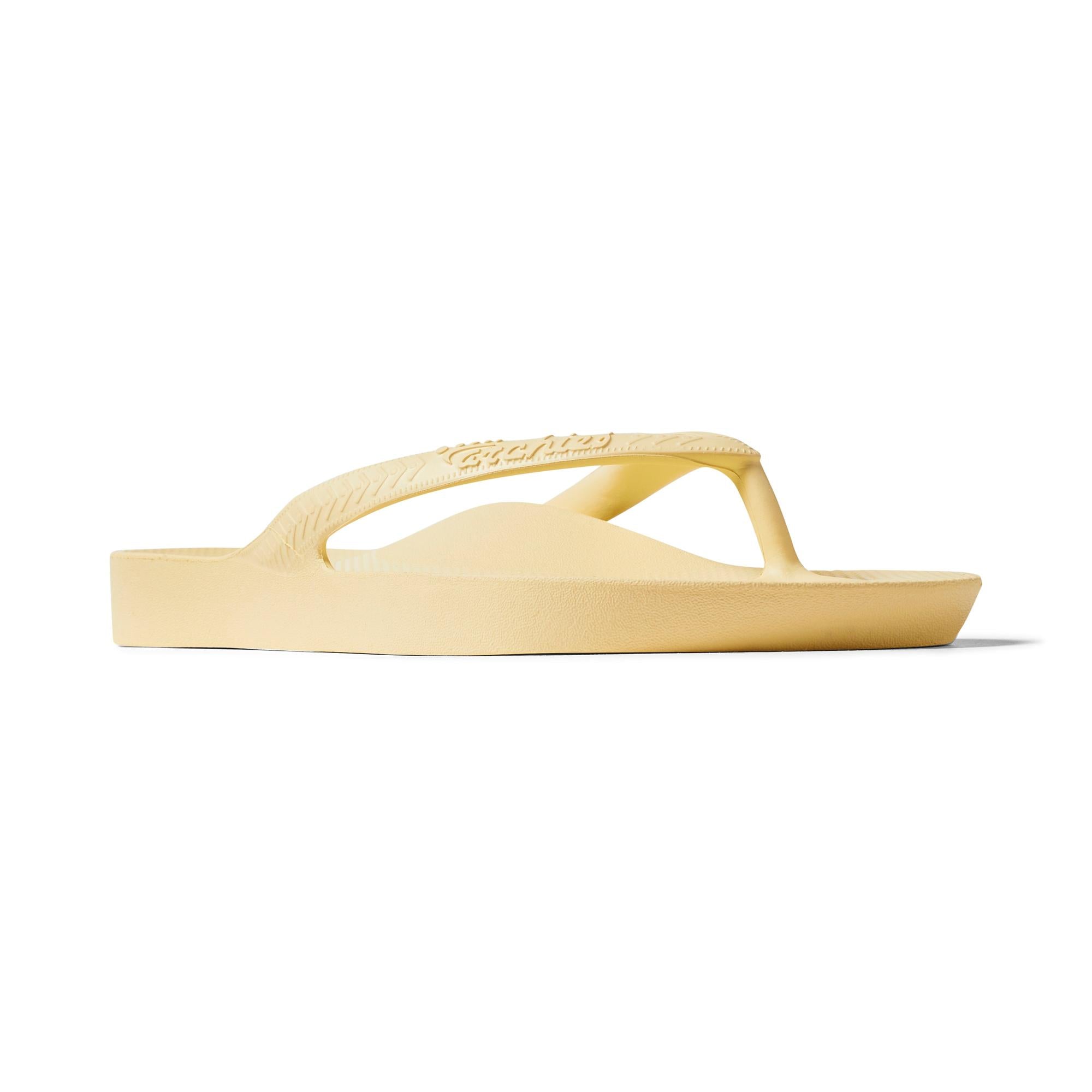 Archies Arch Support Fit Flops Classic Unisex Lemon Waterproof Arch Support Slip On Sandals