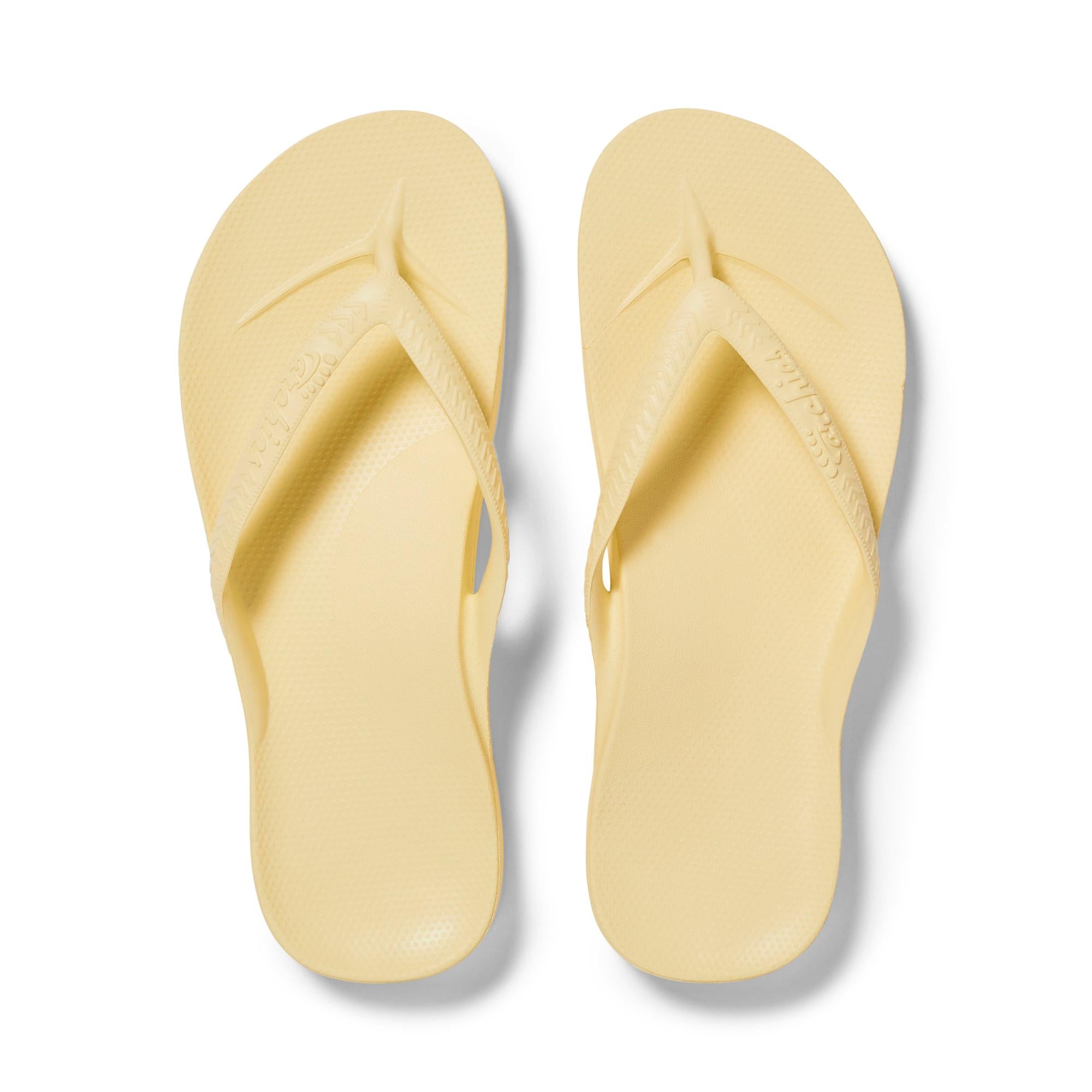 Archies Arch Support Fit Flops Classic Unisex Lemon Waterproof Arch Support Slip On Sandals