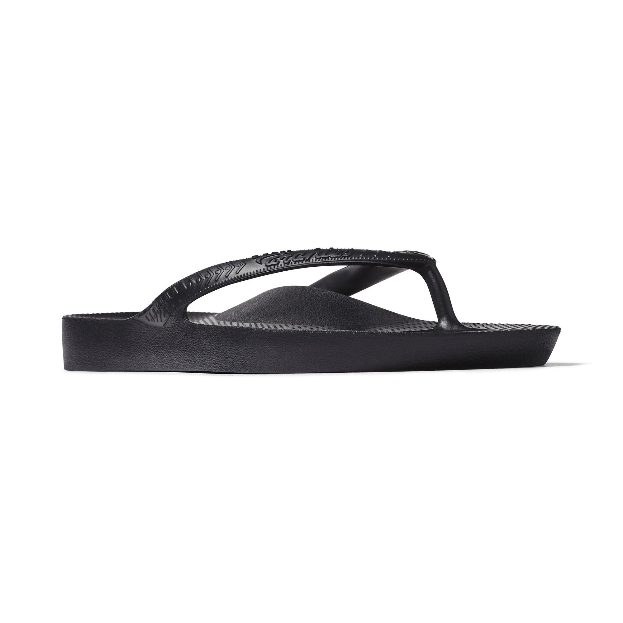 Archies Arch Support Fit Flops Classic Unisex Black Waterproof Arch Support Slip On Sandals