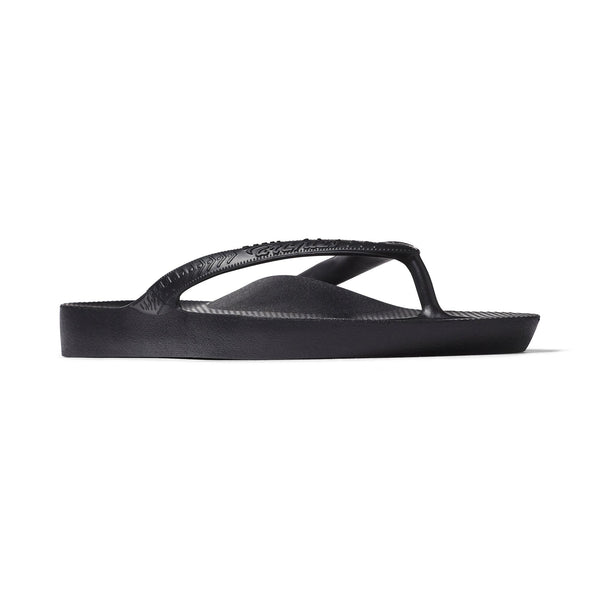 Archies Arch Support Fit Flops Classic Unisex Black Waterproof Arch Support Slip On Sandals