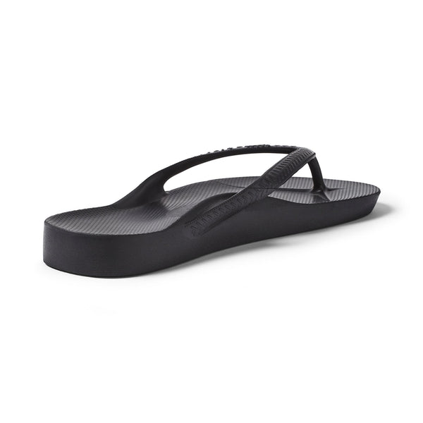 Archies Arch Support Fit Flops Classic Unisex Black Waterproof Arch Support Slip On Sandals