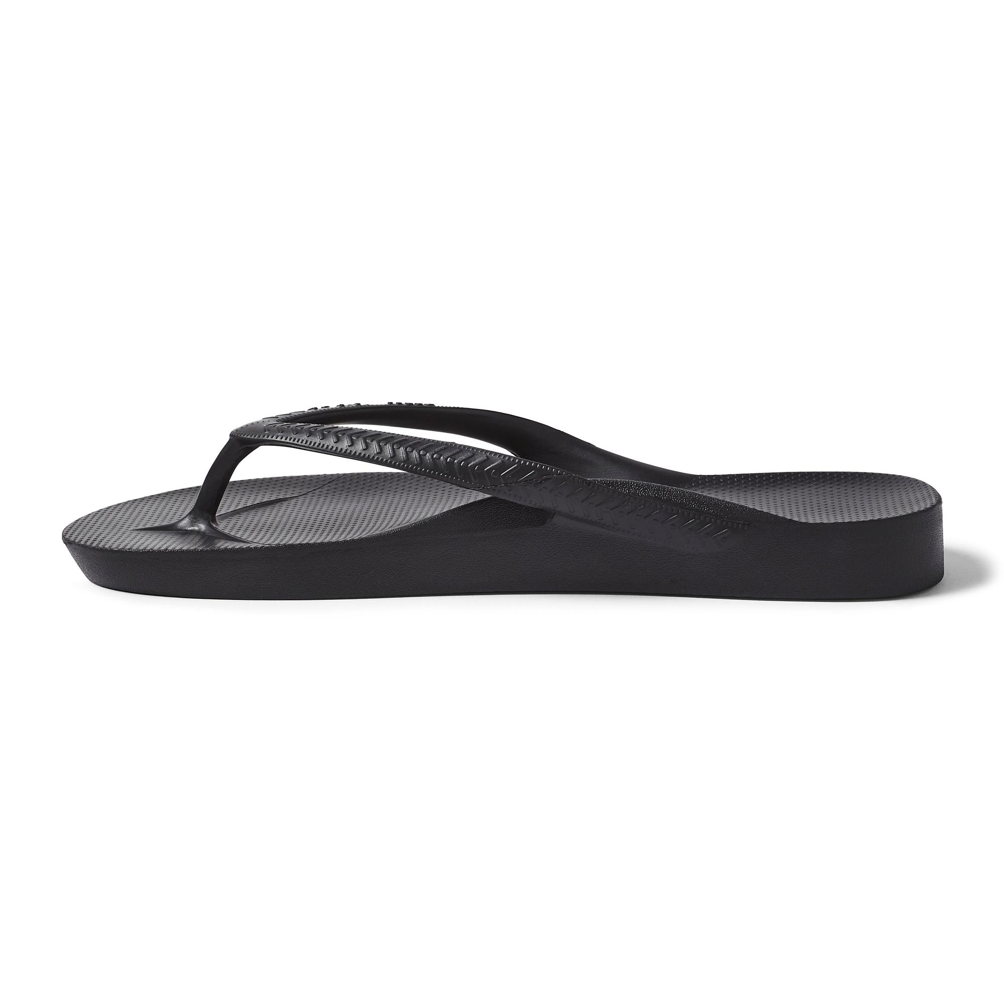 Archies Arch Support Fit Flops Classic Unisex Black Waterproof Arch Support Slip On Sandals