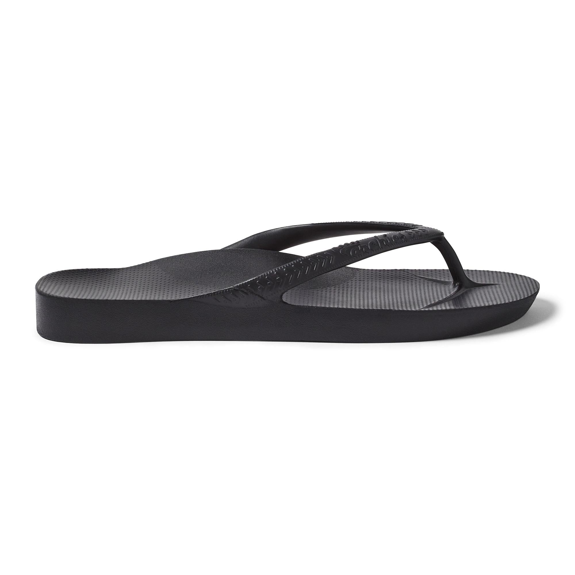Archies Arch Support Fit Flops Classic Unisex Black Waterproof Arch Support Slip On Sandals