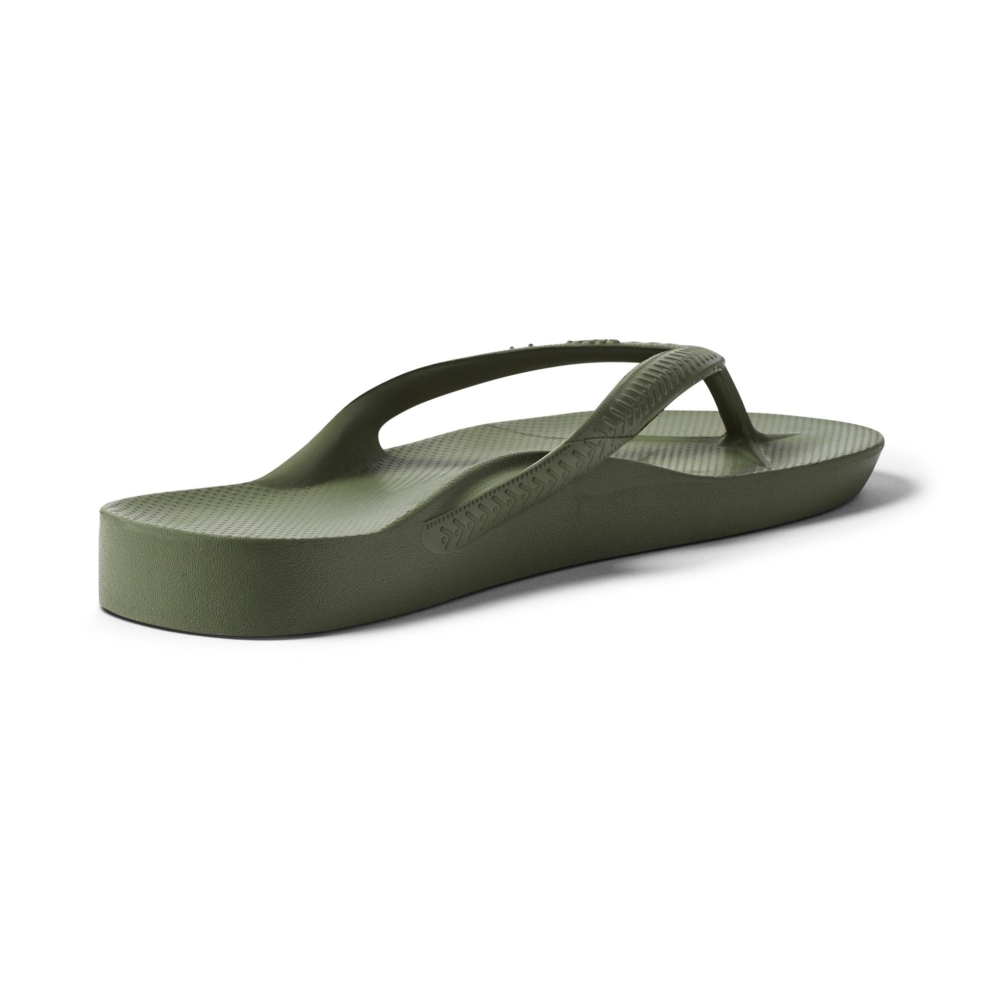Archies Arch Support Fit Flops Classic Unisex Olive Waterproof Arch Support Slip On Sandals