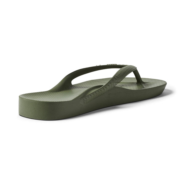 Archies Arch Support Fit Flops Classic Unisex Olive Waterproof Arch Support Slip On Sandals