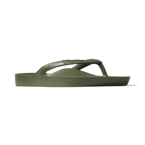 Archies Arch Support Fit Flops Classic Unisex Olive Waterproof Arch Support Slip On Sandals