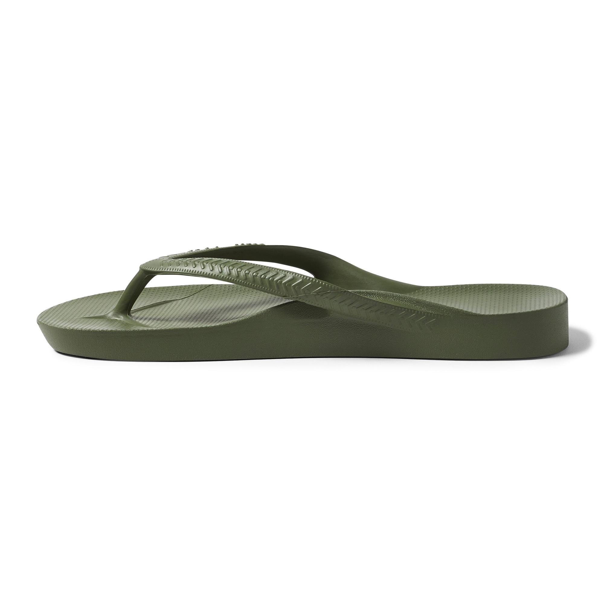 Archies Arch Support Fit Flops Classic Unisex Olive Waterproof Arch Support Slip On Sandals